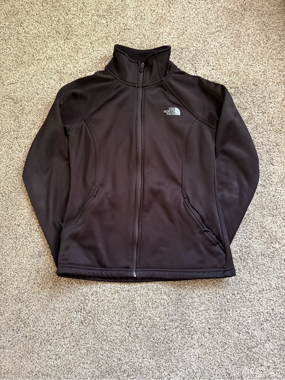 The North Face Women's Black Full Zip Fleece Jacket Mock Neck Size Small